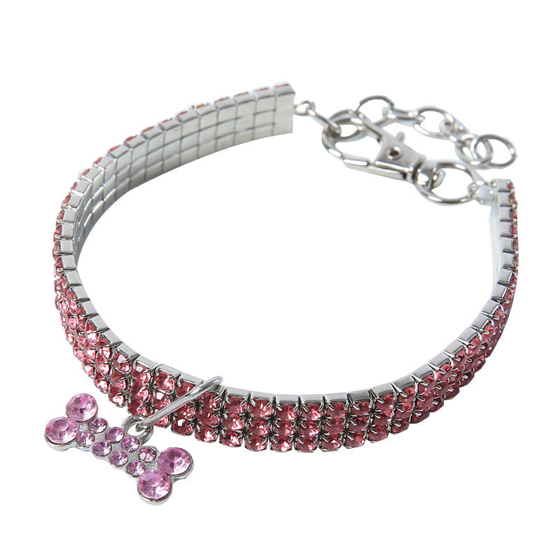 Glitter Pet Collar Rhinestones & Charm Elegant Accessory Dogs & Cats