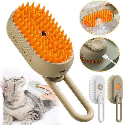 3 In 1 Electric Steam Pet Brush, Electric Spray Cat Hair Brushes For Massage, Steam Brush Pet Grooming,