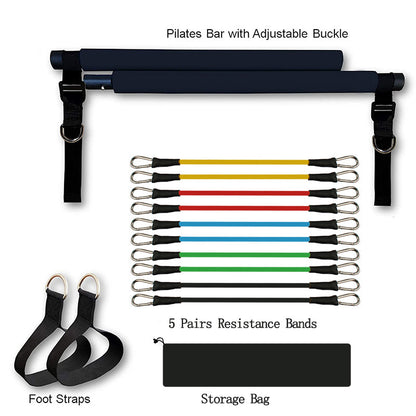 FlexBand Pilates Bar,Portable Home Fitness Resistance Trainer
