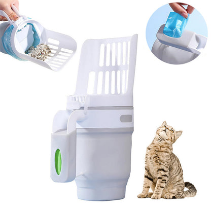 Widen Cat Litter Shovel Scoop With Refill Bags, Litter Box Self Cleaning Cat Waste Bin System