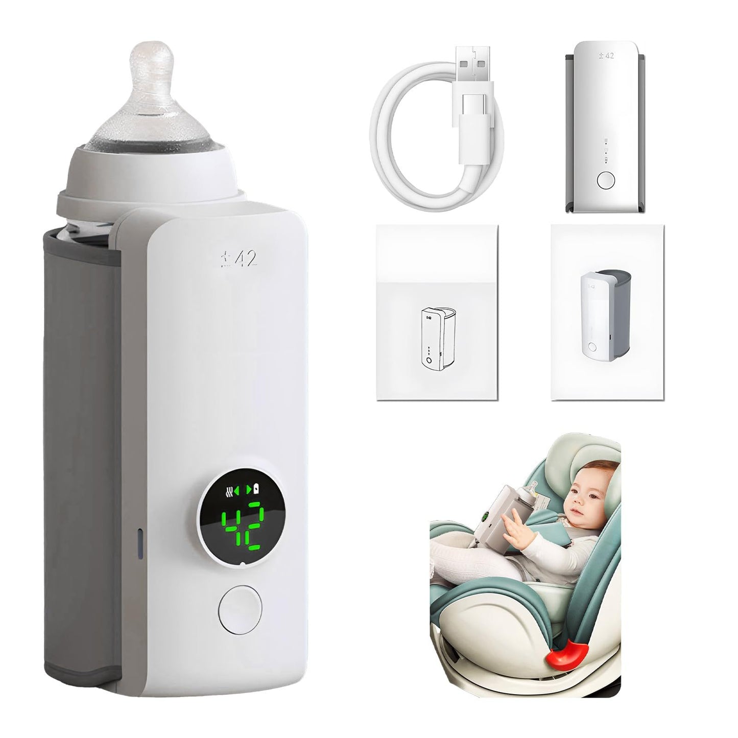 Portable Wireless Bottle Warmer,USB Charging And Heating Bag