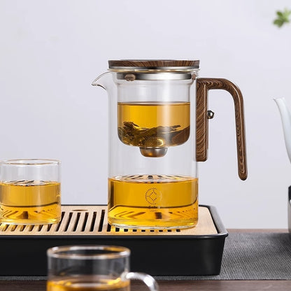 One Click Magnetic Separation Glass Teapot