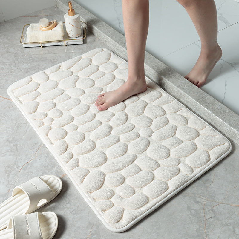 Pebble Stone Bathroom Carpet Toilet Floor Mat, Door Mat