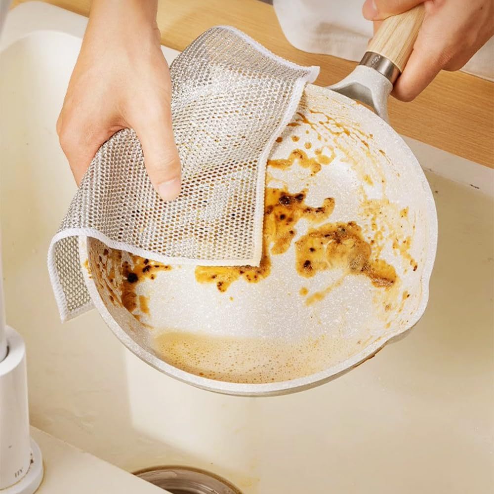 Multipurpose Wire Dishwashing Rags, Metal Wire Dishwashing Cloths Towels Scrubs Cleans, Premium Scrubbing Wire Dishwashing Rags Non-Scratch Wire Dishcloth For Dishes, Sinks