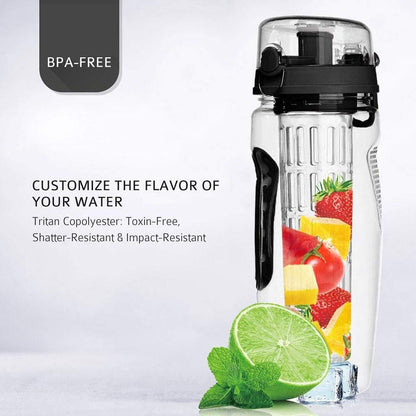 32Oz Fruit  Infuser Water Bottle,Water Fruit Bottle BPA Free Plastic, Sport Fruit Infuser Water Bottles With Infuser Juice Shaker Drink Bottle Of Water