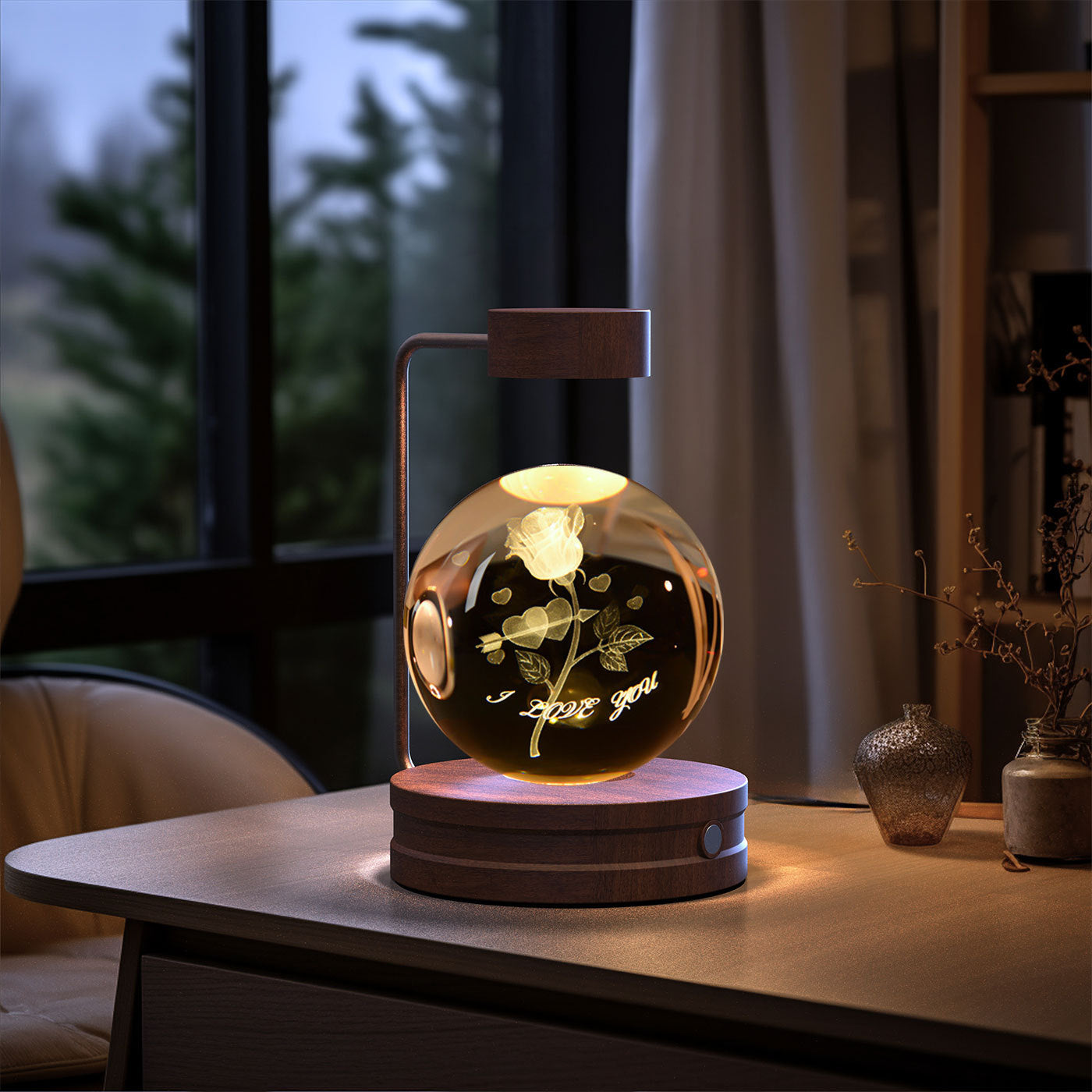 3D Galaxy Crystal Ball Night Light