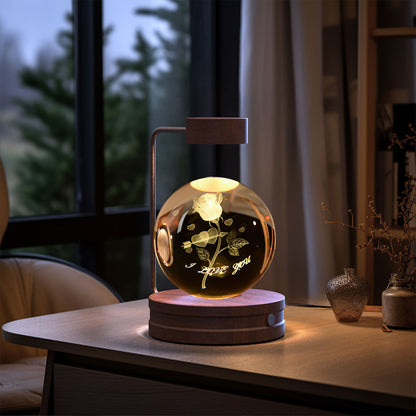 3D Galaxy Crystal Ball Night Light