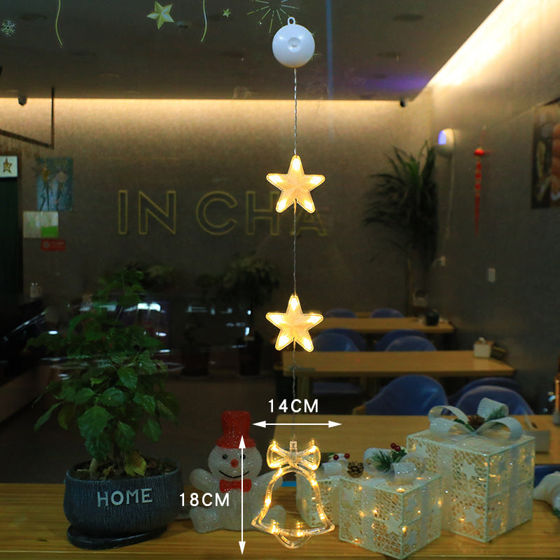 LED Suction Cup Window Lights,Battery Powered Christmas Star Decor