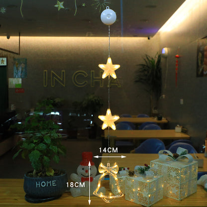 LED Suction Cup Window Lights,Battery Powered Christmas Star Decor