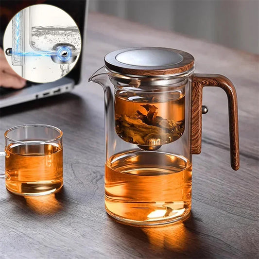 One Click Magnetic Separation Glass Teapot