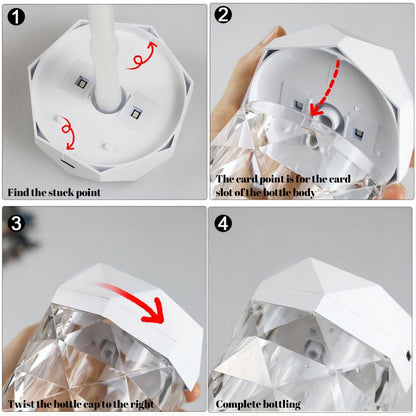 AuraMist Crystal Humidifier,Color Changing Night Light Lamp