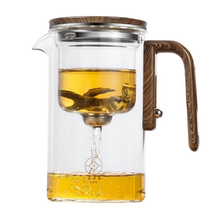 One Click Magnetic Separation Glass Teapot