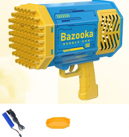 Bubble Gun Rocket 69 Holes Soap Bubbles Machine Gun Shape Automatic Blower With Light,Toys For Kids Pomperos