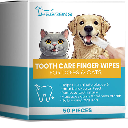 Pet Dental Finger Wipes, For Dogs And Cats Gentle Teeth Cleaning And Fresh Breath, Pets Teeth Care Finger Wipes