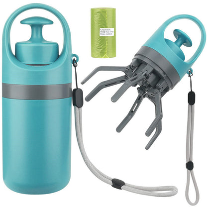 Portable Lightweight Dog Pooper Scooper With Built In Poop Bag, Dispenser Eight Claw Shovel For Pet, Toilet Picker Pet Products