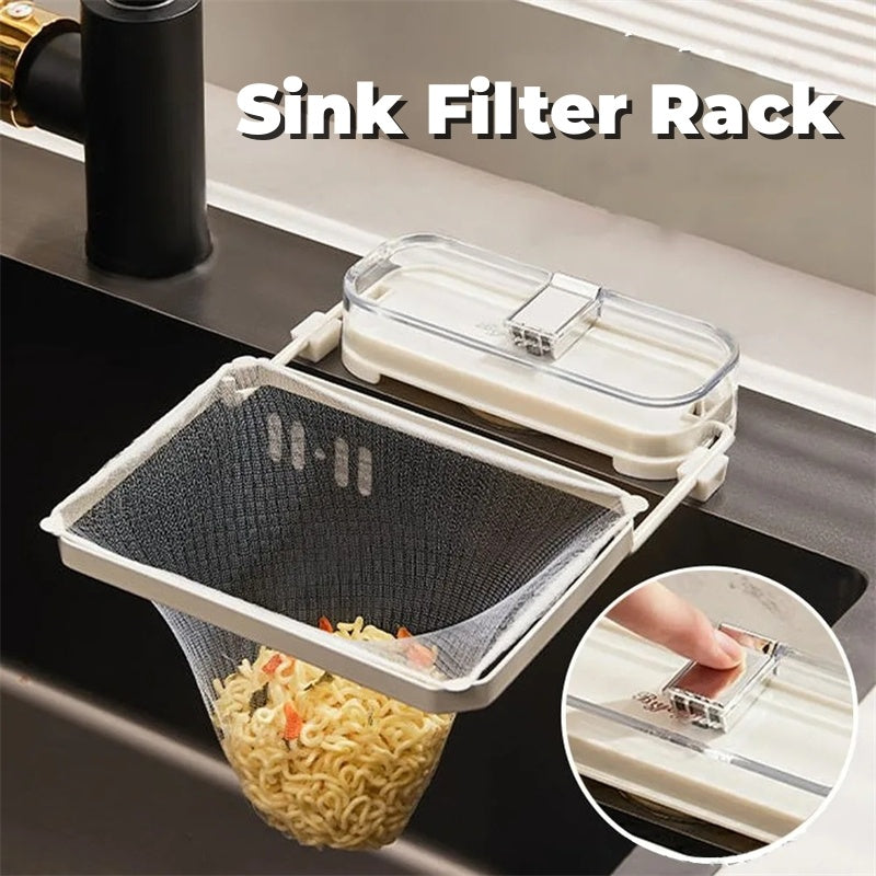 Kitchen Sink Filter Rack, Suction Cup Disposable Leftover, Leftovers Filter Pocket Kitchen Garbage Drain Rack Sink Strainer