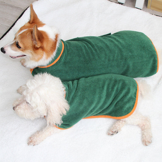 Absorbent Pet Bathrobe With Waist wrapped Microfiber