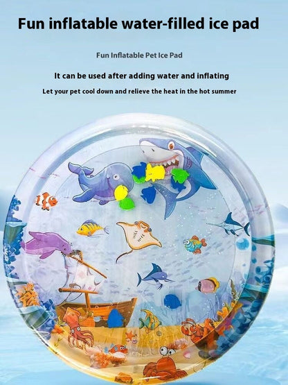 Summer Cooling Pet Water Bed Cushion Ice Pad, Dog Sleeping Square Mat For Puppy Dogs Cats, Cool Cold