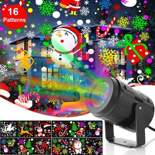 Outdoor Snowflake Projector Light,Rotating Christmas Pattern LED