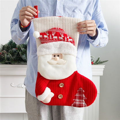 Classic Knitted Christmas Stocking,Large Santa Fireplace Sock