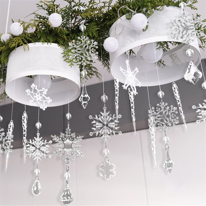 10pcs Acrylic Icicle Ornaments,Christmas Tree Hanging Pendants Set