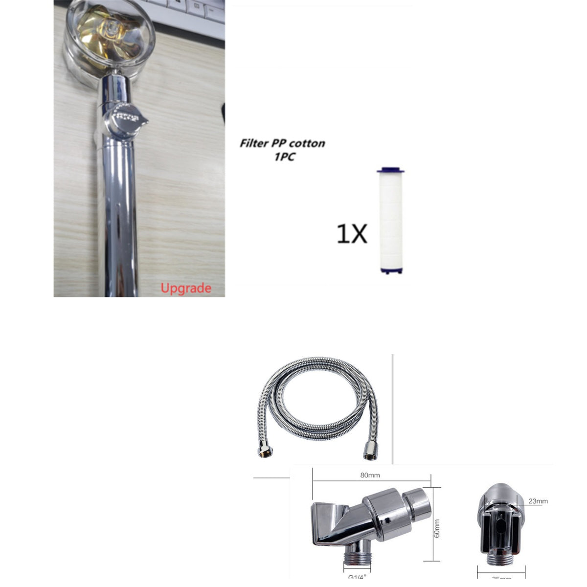 The Turbo Propeller Shower Head,Water Saving, High Preassure Flow 360 Degrees With Fan Extension Showerhead Rainfall